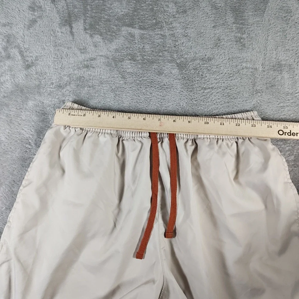 Nike Shorts Men Medium Ivory Sun Club Mesh Lined Running Swim Trunks Embroidered
